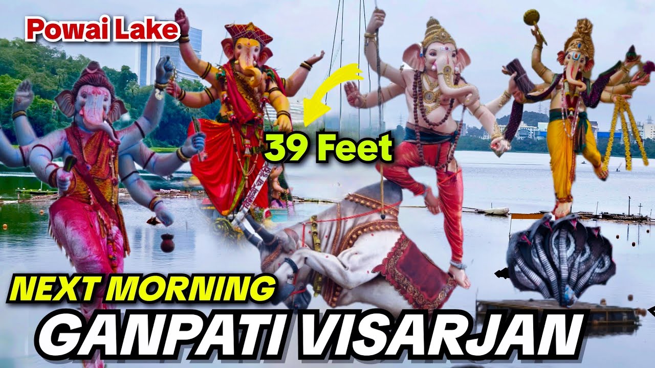 Sakinakyacha Maharaja Ganpati Visarjan 2025 | Next Day Morning Visarjan | Powai Lake 