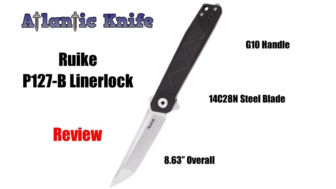Ruike P127 Linerlock Black Folding Knife Review | Atlantic Knife Reviews 2020