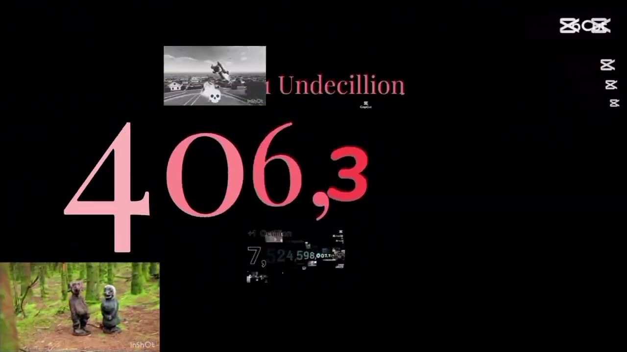 0 to 1 Tredecillion with Sound Effects 