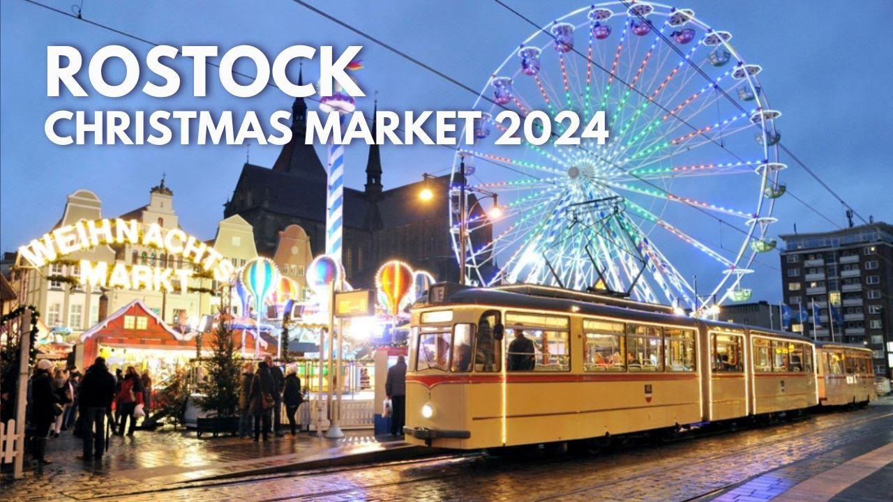 🎄Rostock Christmas Market 2023، A Magical Rainy Evening in Germany’s Hanseatic Gem 🎄✨| 4k 60fps |