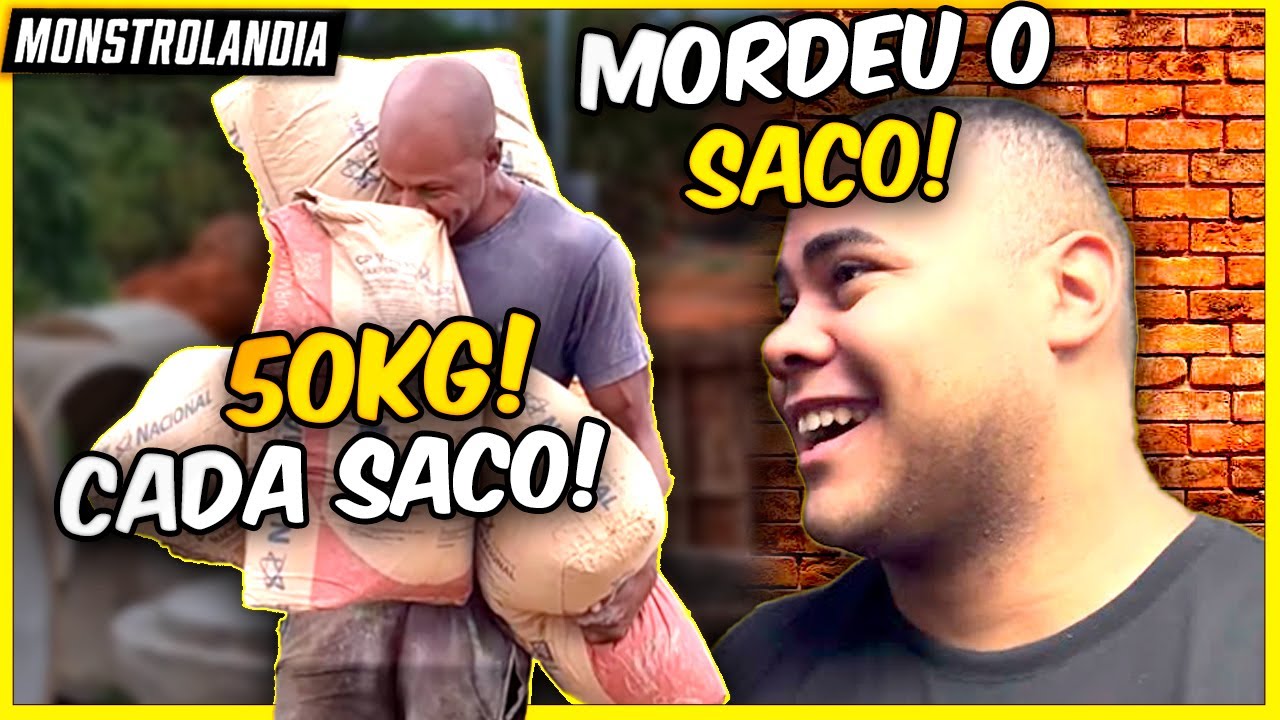 ESSE CARA GANHA DO BITELO!! [SÉRIO] PEDREIRO PEGA SACO DE CIMENTO COM A BOCA!