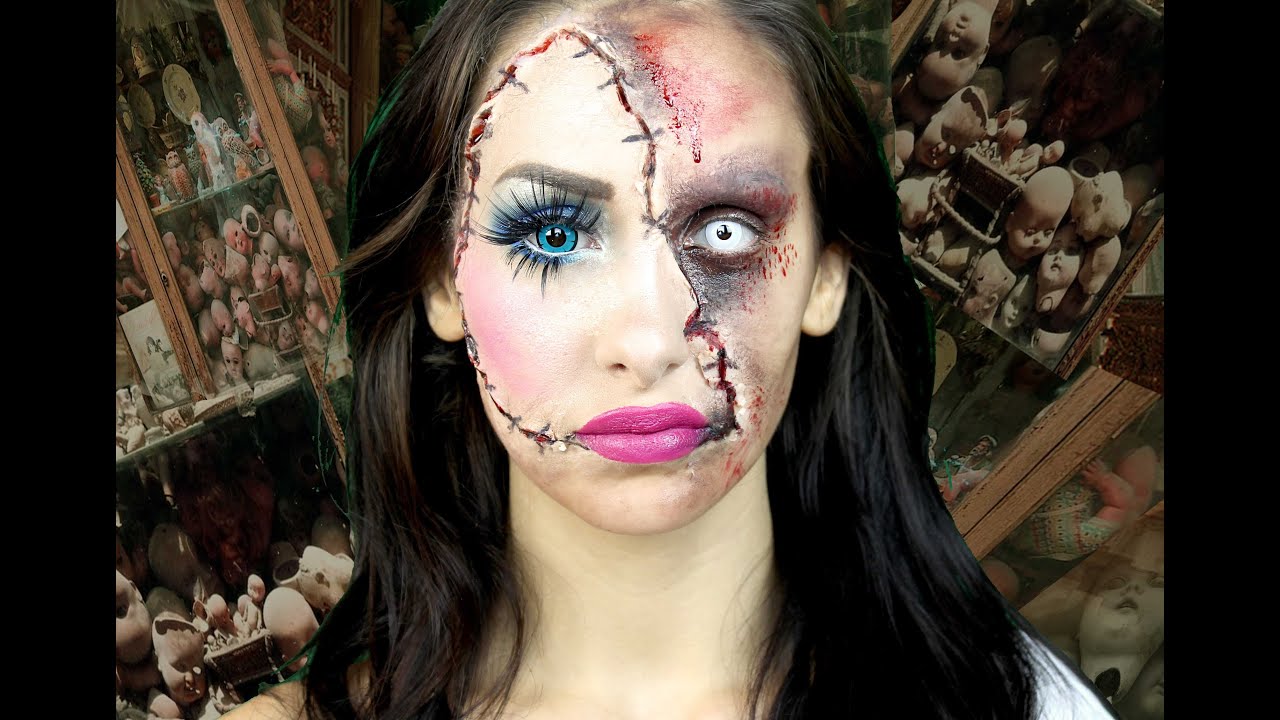 Horror Doll - A Scary Halloween makeup tutorial (LaCindina-CindySold)