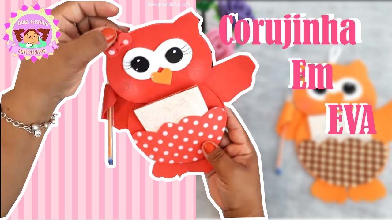 DiY-Porta Recado coruja Em EVA (Lembrancinha)