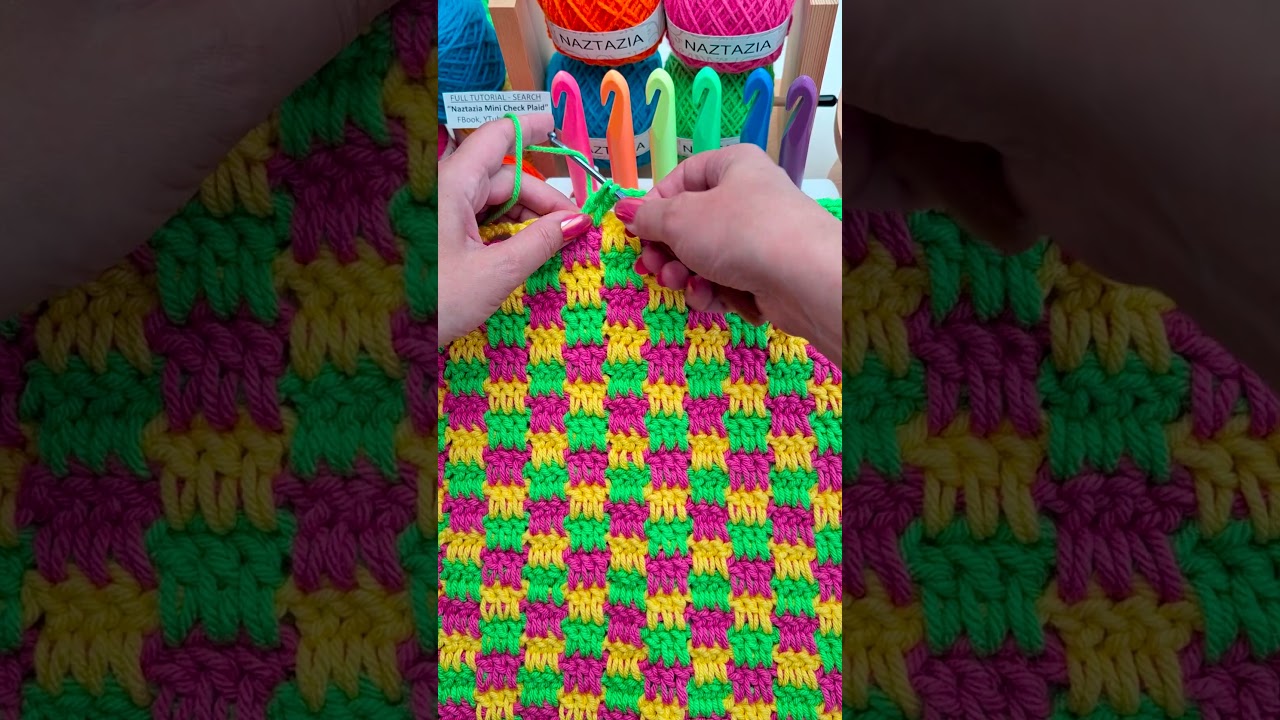 Crochet Plaid Pattern #shorts