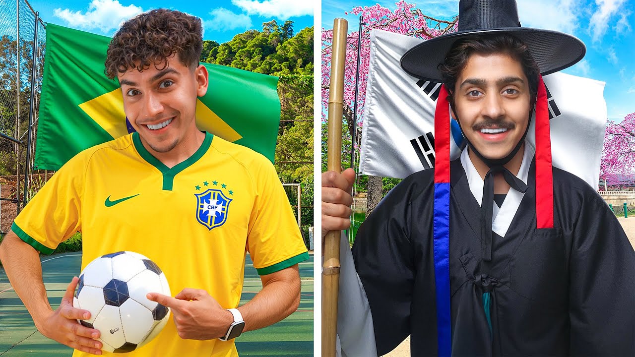 تحدي الجنسيات 🇰🇷 vs 🇧🇷 اكثر مقطع عشوائي 😂