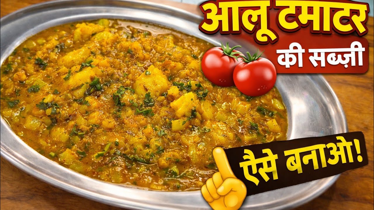हलवाई स्टाइल स्वादिष्ट मसालेदार आलू टमाटर की सब्जी। Tasty Aloo ki Sabji। Bina lahsoon pyaz ki sabji।