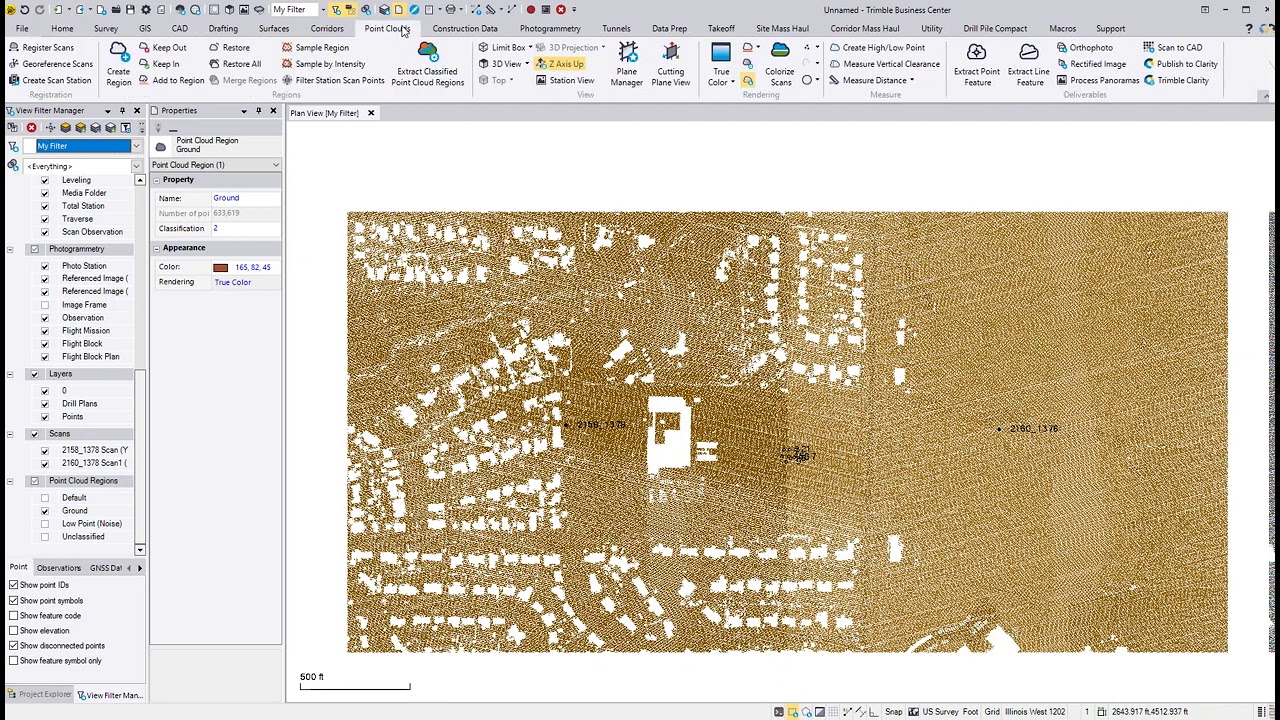 Lidar Data in Trimble Business Center