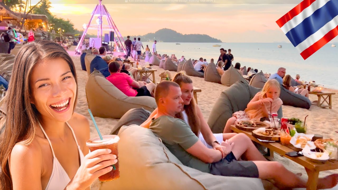Koh Samui Thailand Bophut Beach Sunset Walking Tour 2025