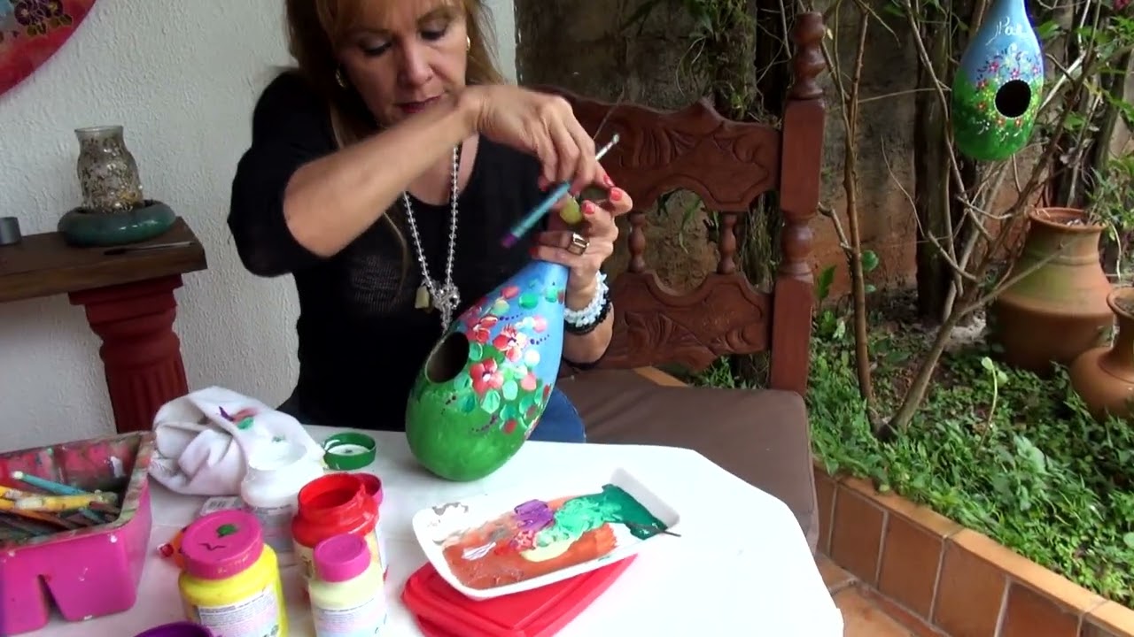 PINTURA EM CABAÇAS   NINHOS DE PASSARINHOS   PARTE 03