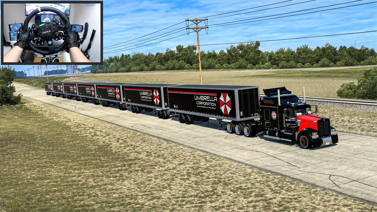 7 Trailers Road Train for Umbrella Corporation  -  American Truck Simulator