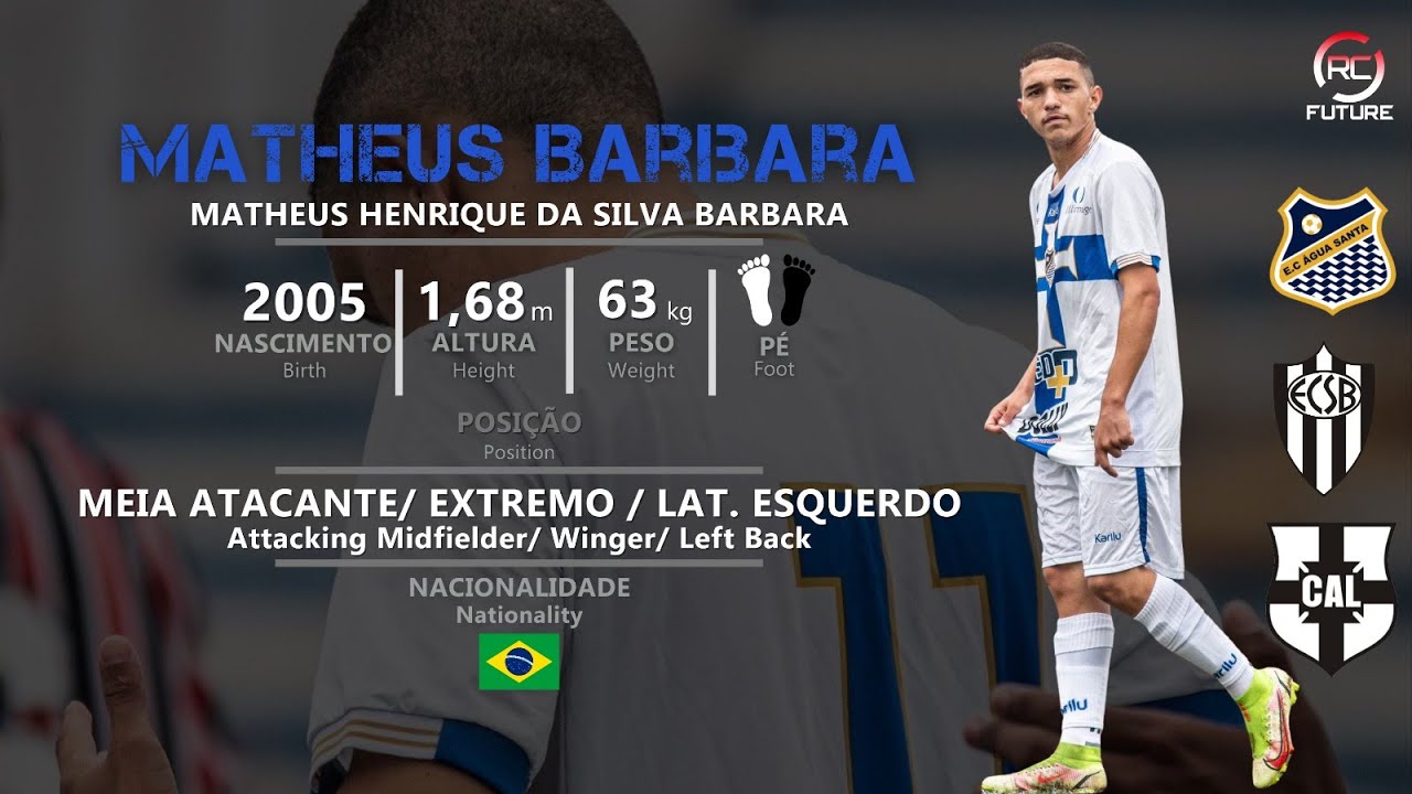 Matheus Barbara - Meia Atacante/Extremo/Lat. Esquerdo (Attacking Midfielder/Winger/Left Back) - 2024