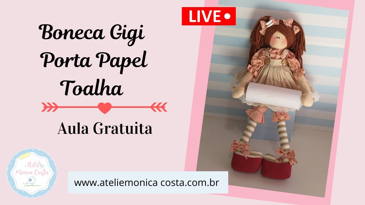 Boneca Gigi porta papel toalha