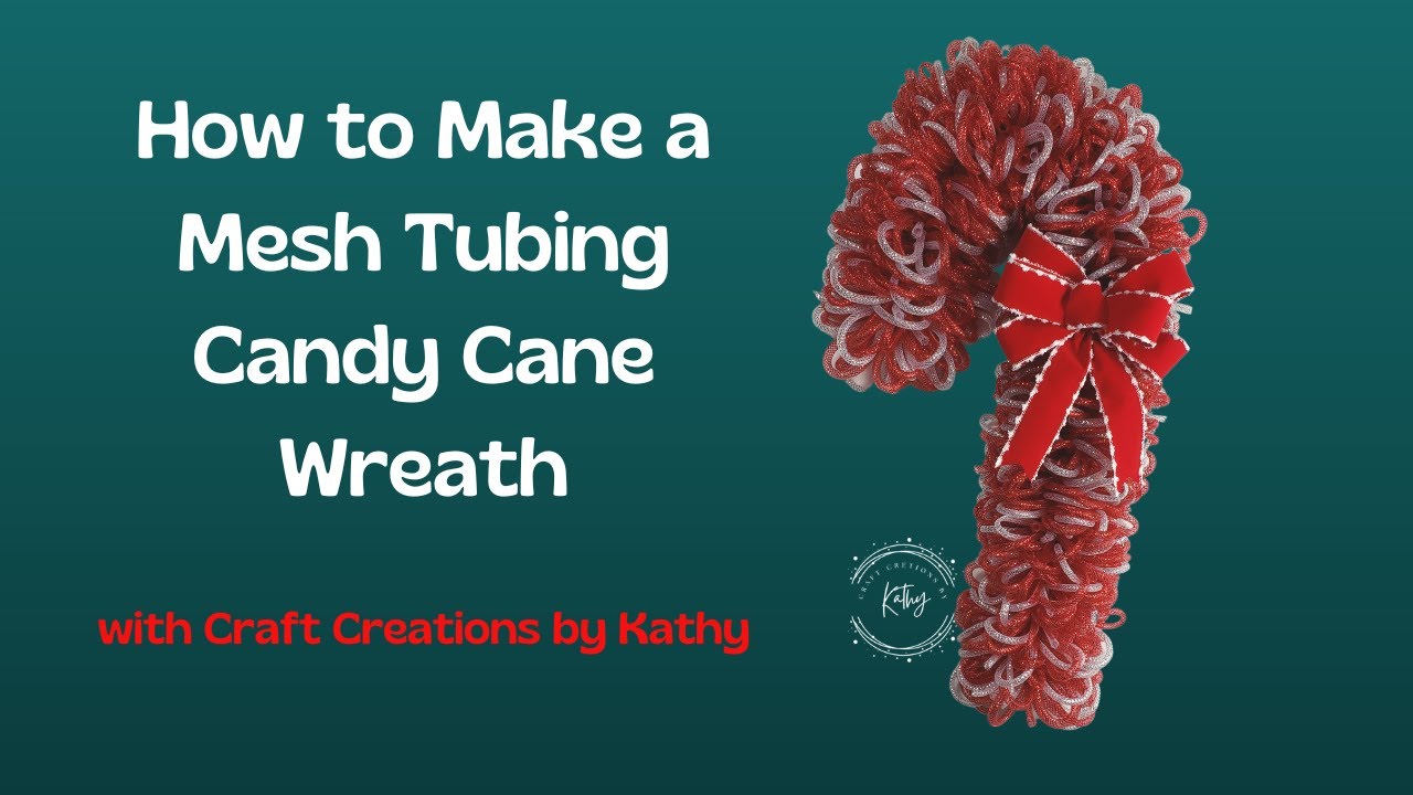 Mesh Tubing Candy Cane Wreath | Candy Cane Wreath | Dollar Tree Christmas Crafts DIY