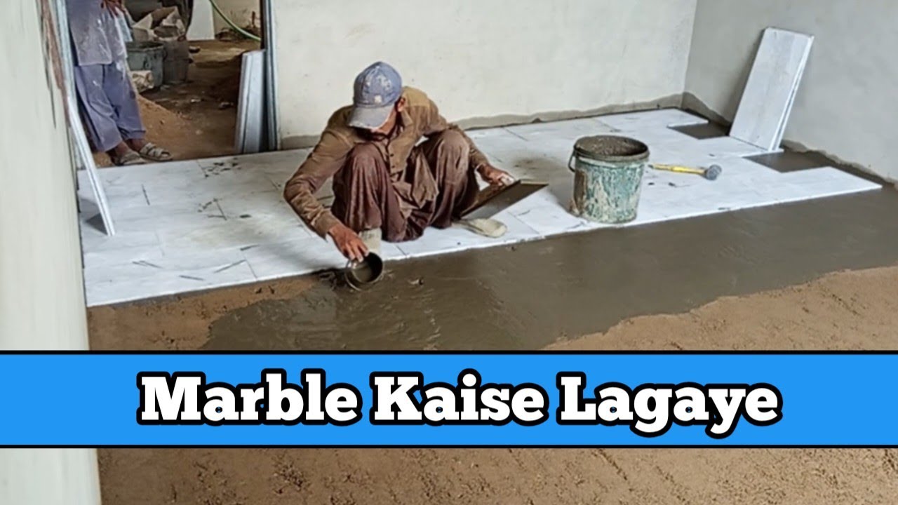 Floor Marble installation method || kamre Ka marble kese lagay || Room marble fixing 