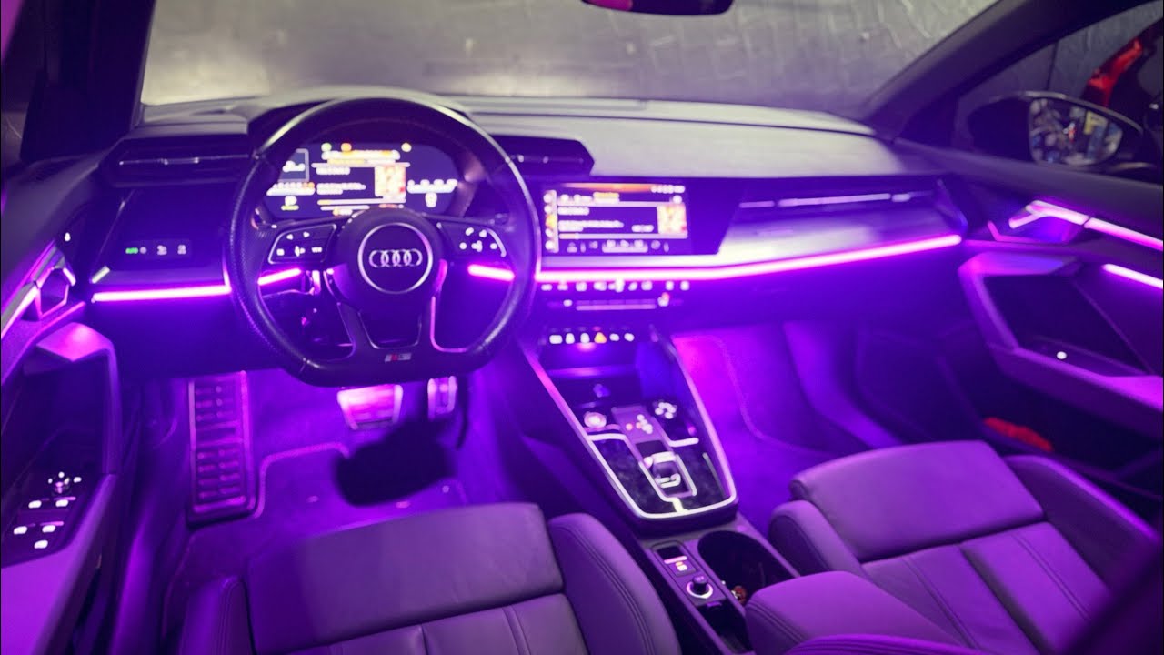 Audi A3 Performance 2023 Light Ambient Led RGB Interna Painel + Portas + Maçanetas + Assoalhos 