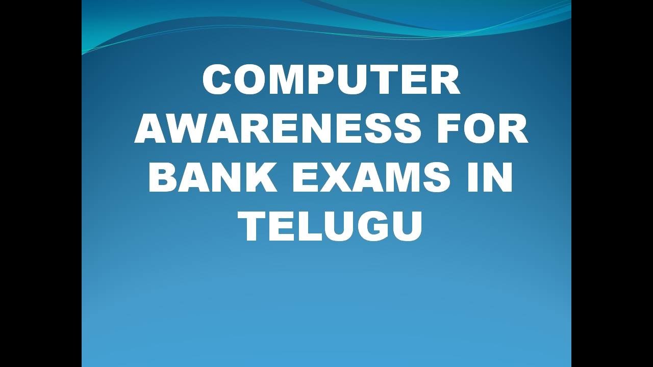 Computer Awareness In Telugu For Bank Exams PART 1