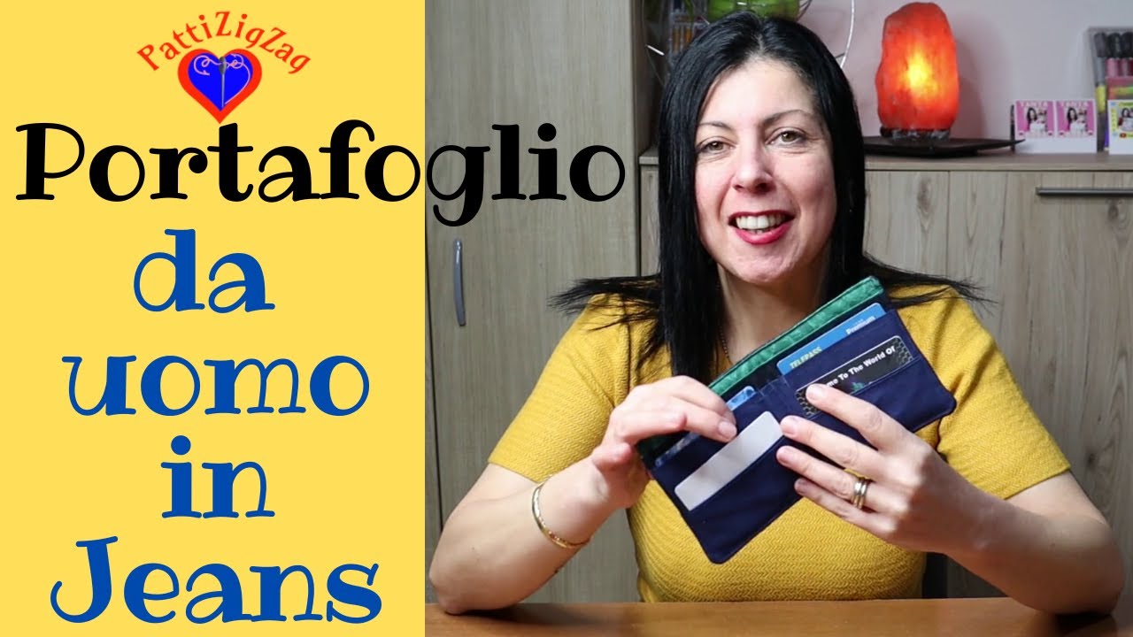 Ottima idea regalo, portafoglio da uomo in jeans.Tutorial cucito creativo di PattiZigZag