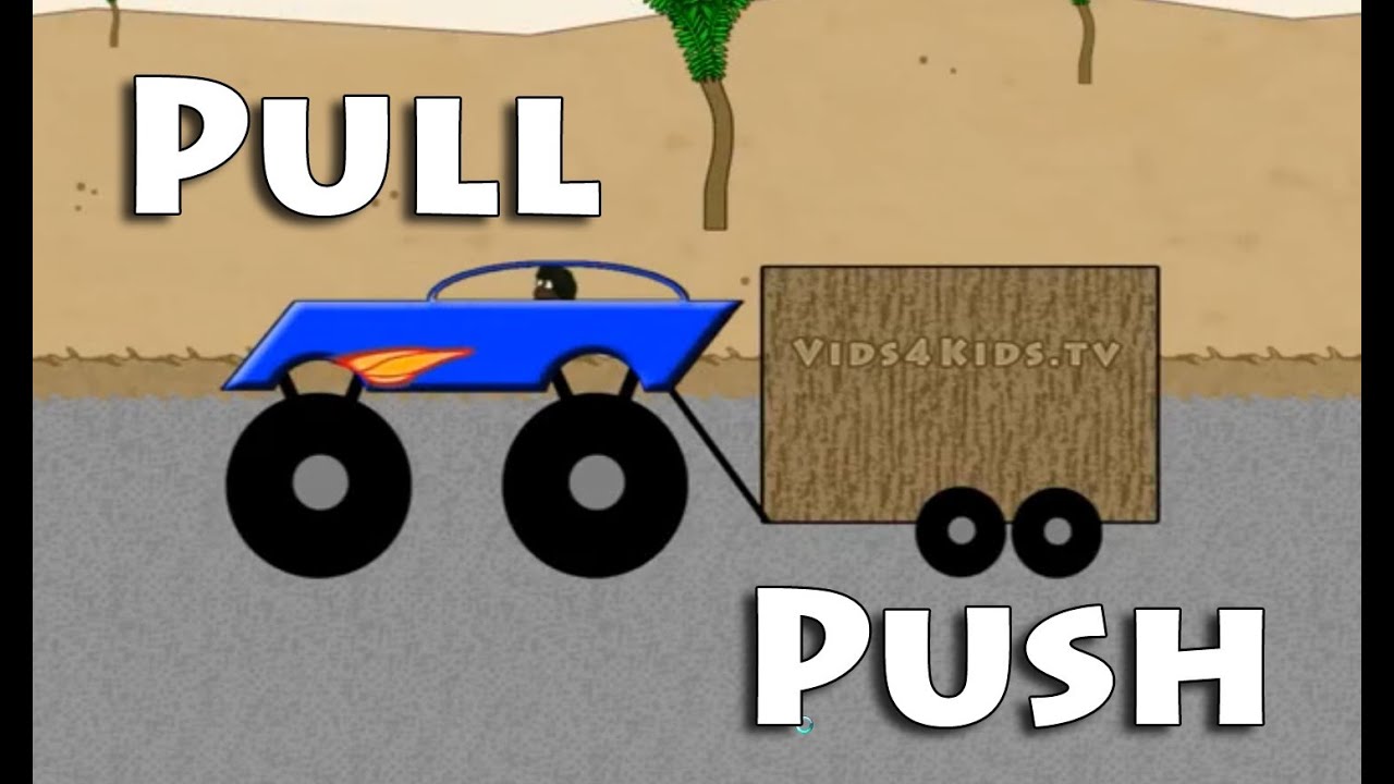Vids4kids.tv - Learn Opposites Pull And Push - Monster truck And Bulldozer