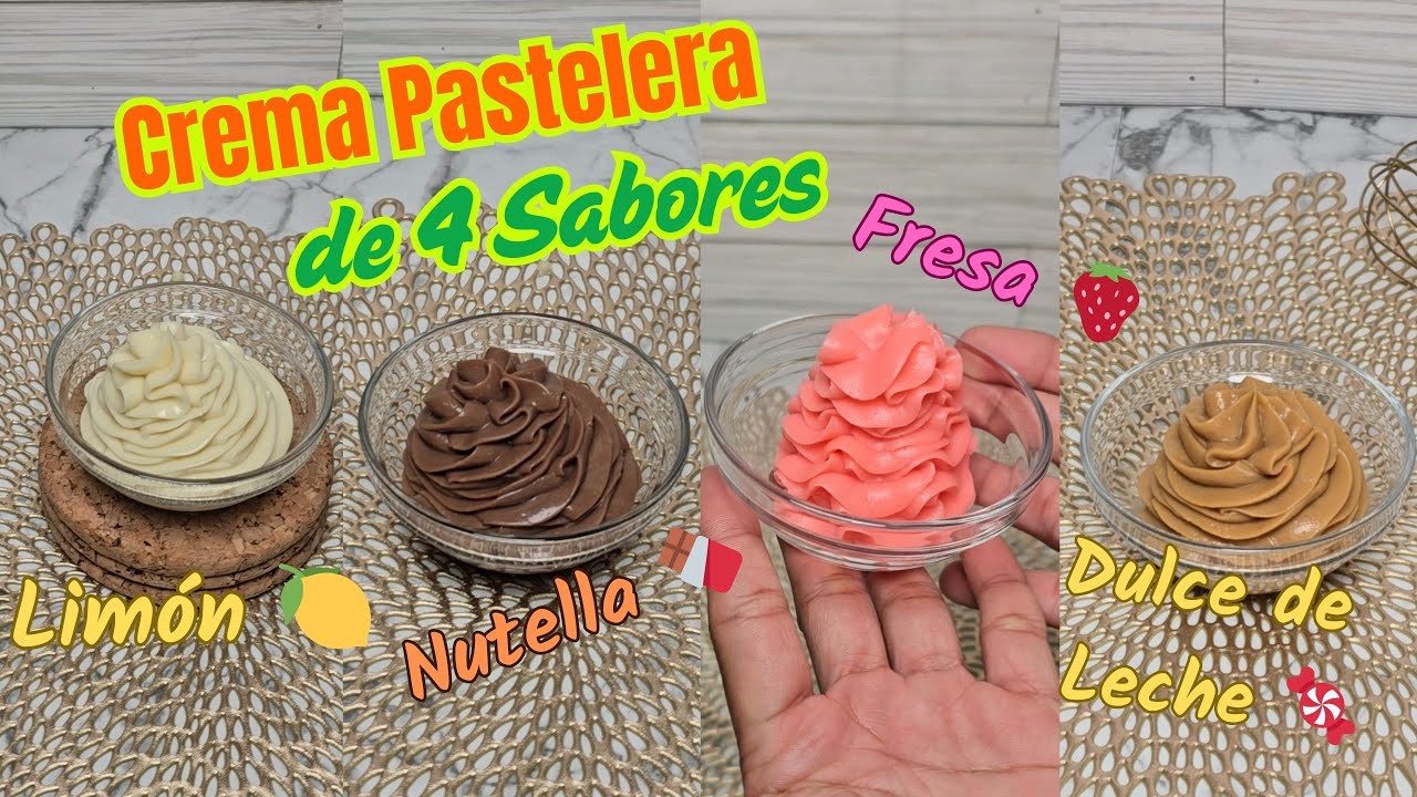 Crema Pastelera de 4 Sabores para que tengas variedad en tu cocina 😊💕