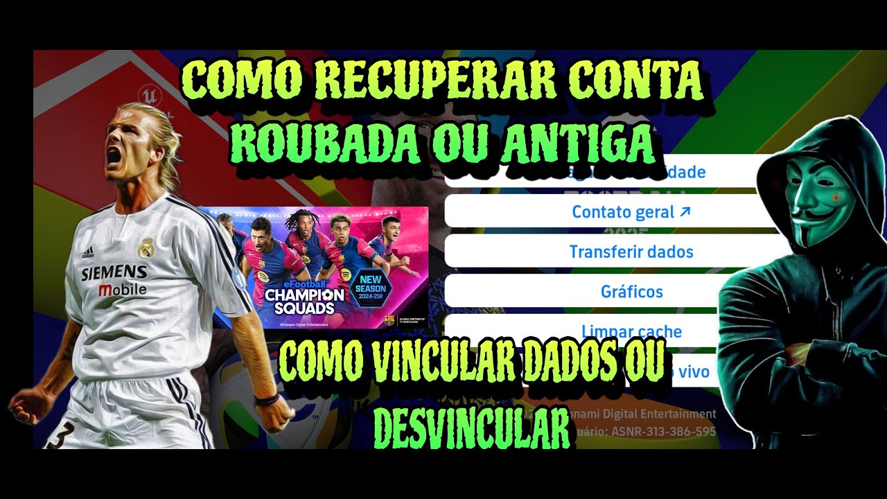 COMO RECUPERAR CONTA ROUBADA OU ANTIGA DO EFOOTBALL - COMO VINCULAR OU DESVINCULAR CONTAS! ✅