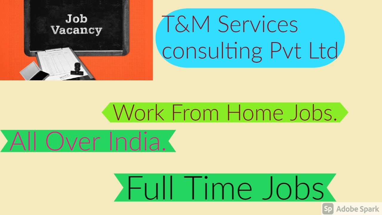 New Job Recruitments T&M Services consulting Pvt Ltd| Work from Home jobs.