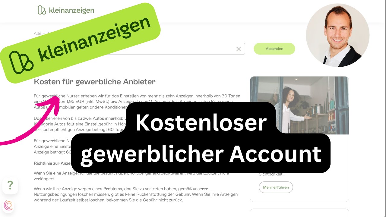 Kleinanzeigen - Der kostenlose gewerbliche Account