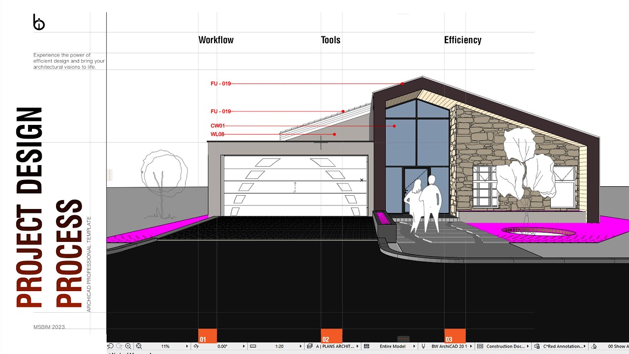 ArchiCAD Project 3D Design Process From Start To Finish | Residential House  House