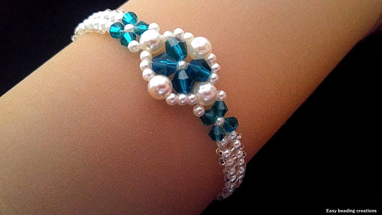 How to DIY a bracelet with an easy pattern// Elegant beaded bracelet tutorial//