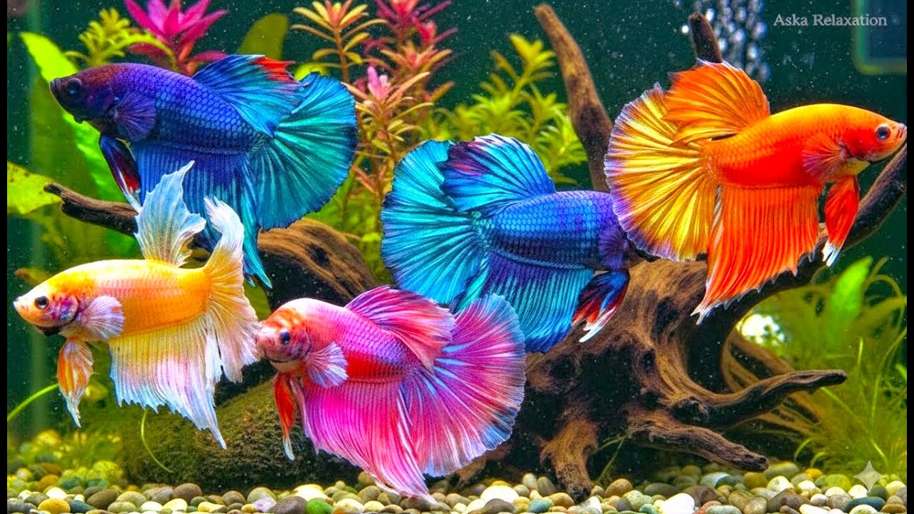 4K ASMR Water Sounds 🐠 Betta Fish Aquarium for Sleep & Anxiety Relief