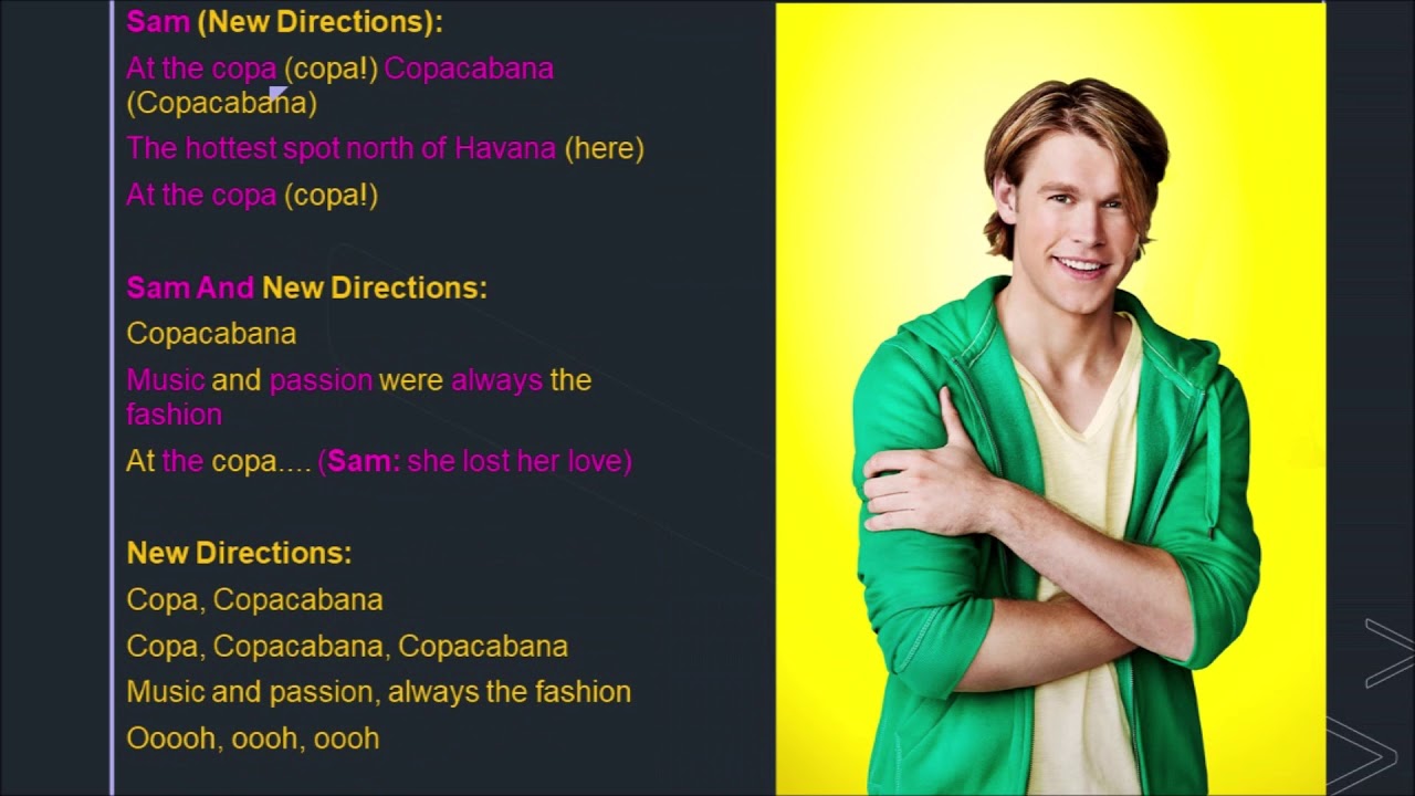 Copacabana Glee Lyrics