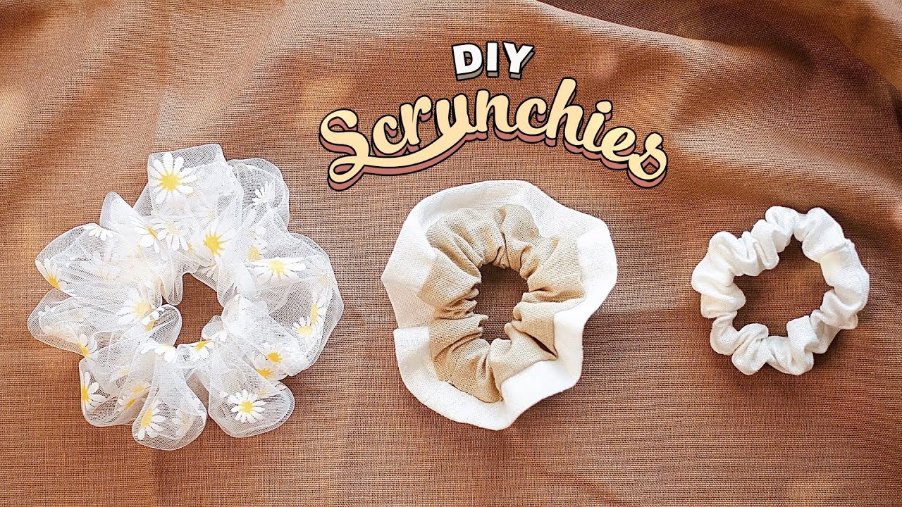 DIY Scrunchies | 3 Styles - 3 Easy Ways |  Mini - Large - 2 color | Chiffon & Linen | Tutorial