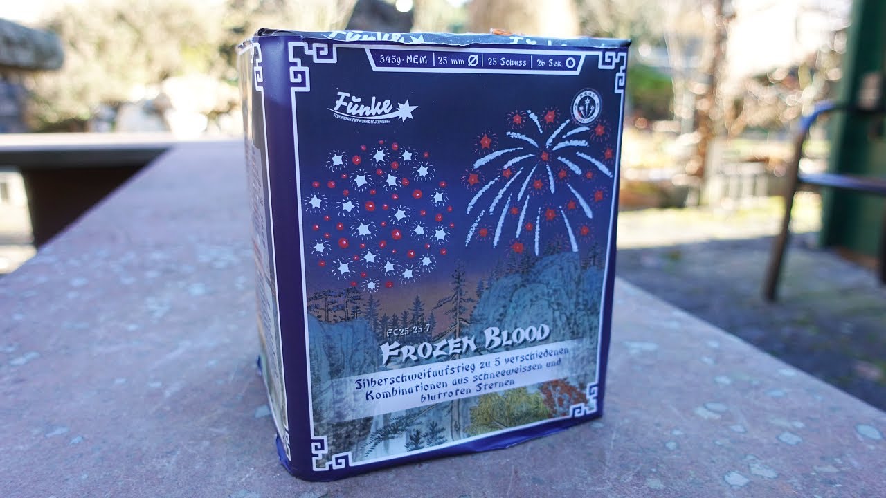 Funke Frozen Blood | 25 Schuss Premium Batterie | BLUTROTE Sterne [Full HD]