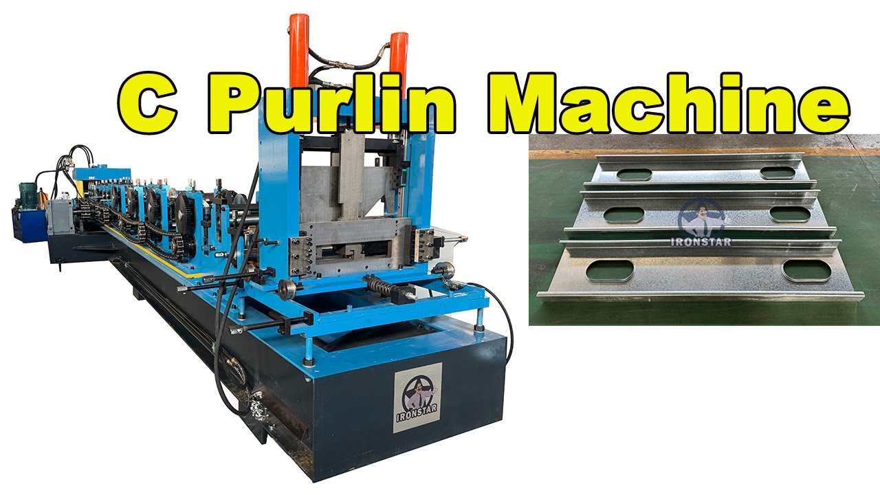 Size interchangeable C purlin roll forming machine work in America