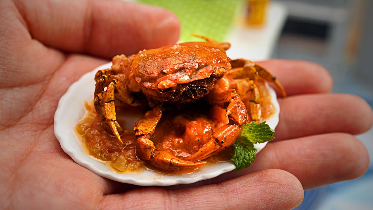How To Cook Mini Singapore Chilli Crab - ASMR Cooking Miniature Cuisine