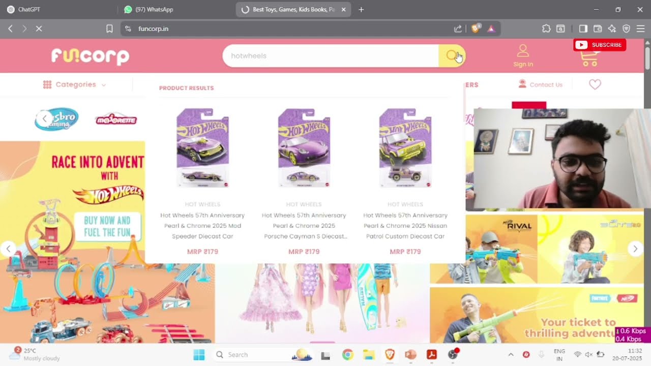 Let's browse Funcorp.in | Hotwheels at MRP | Random Shipping Charges?? | Let's Browse Series Part 1