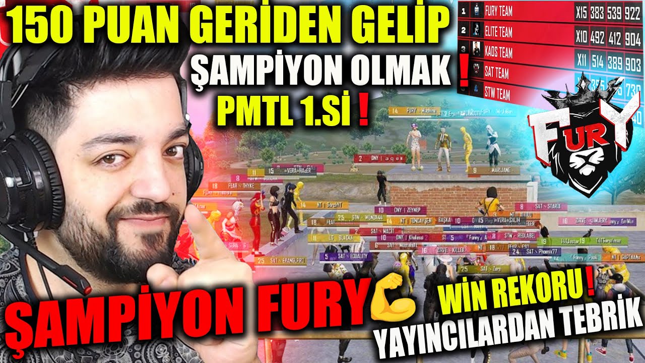 ŞAMPİYON FURY💪PMTL YAYINCILAR LİGİ 1.Sİ FURY TEAM'I YAYINCILAR TEBRİK EDİYOR ! İMKANSIZ COME BACK