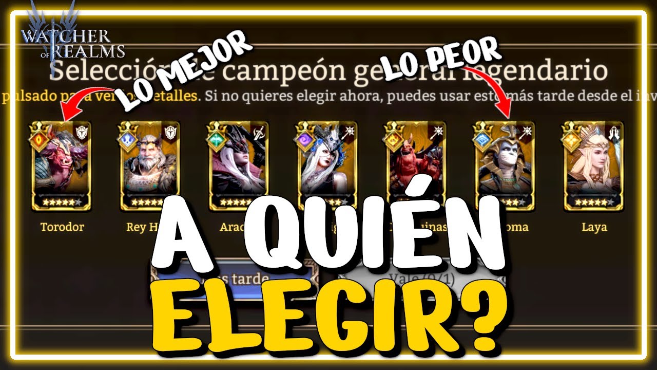 Selector de General Legendario: &iquest;A Qui&eacute;n Elegir? Tier List #WoR en Espa&ntilde;ol