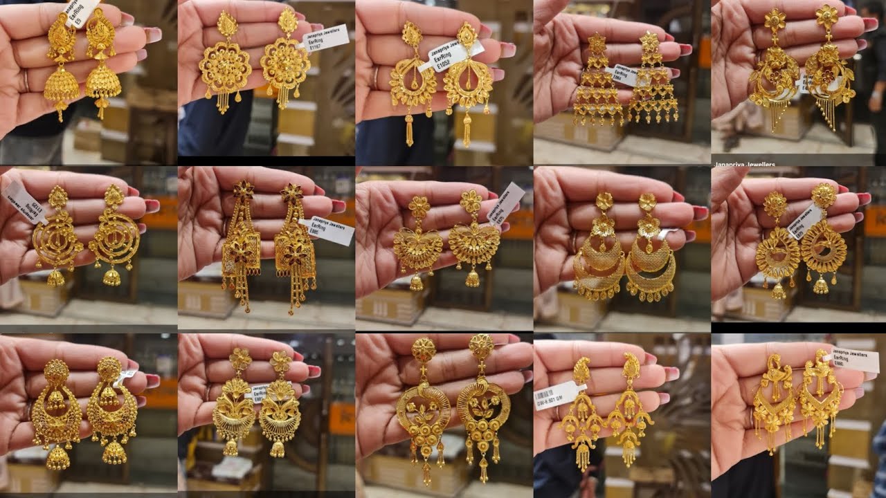22k gold bridal gold earrings design with weight and price 2026//gold earrings 