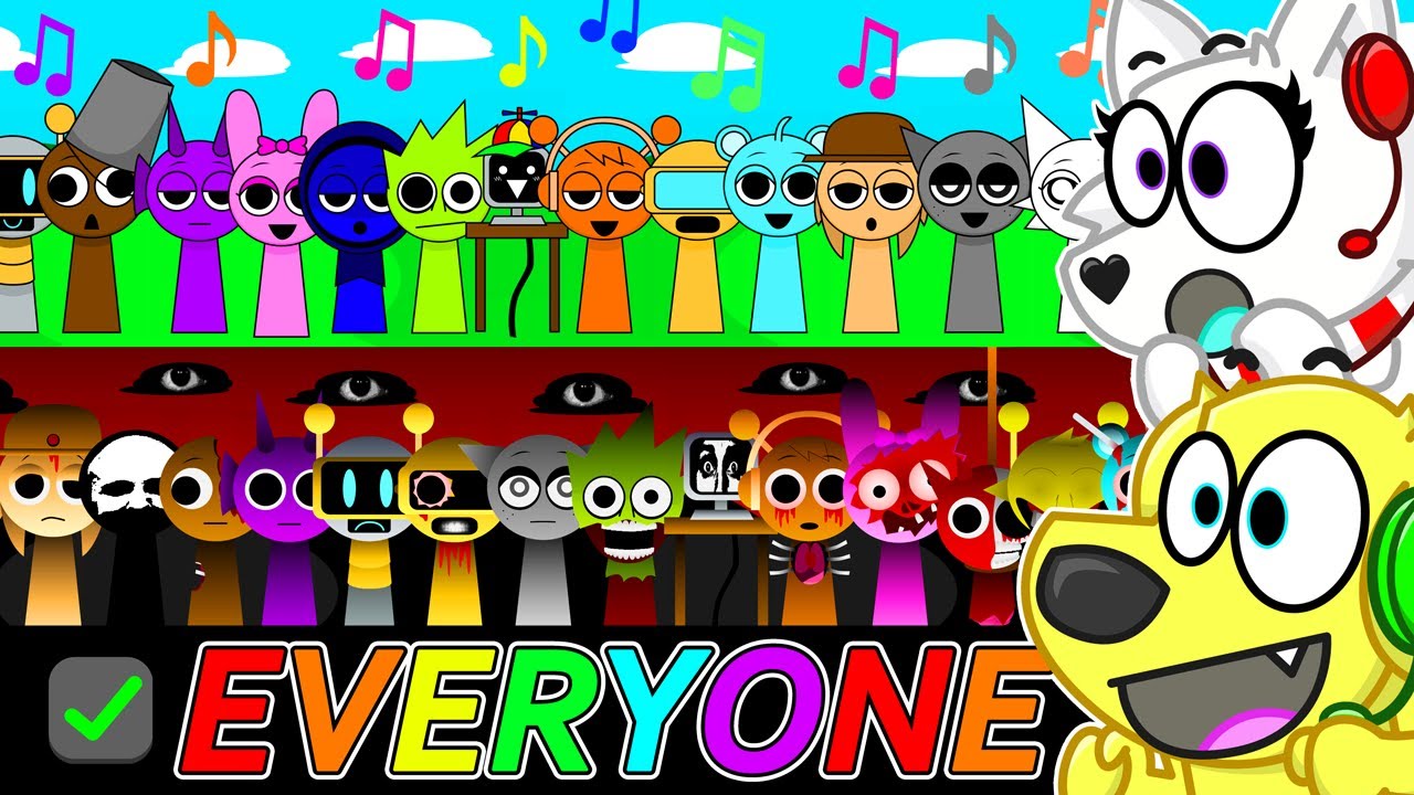 Sprunki but EVERYONE SINGS! (All Characters Together)