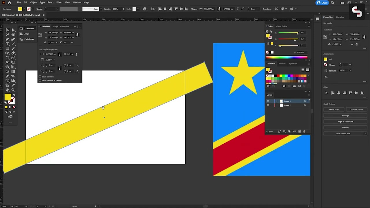 Create the DR Congo Flag: Step-by-Step Adobe Illustrator Tutorial + Free Resources