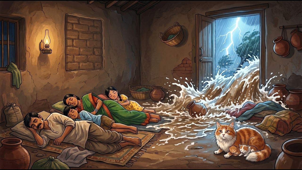 Family Slept Through the Storm... Then Flood Water Entered Their Home 🌧️| Ghibli Studio