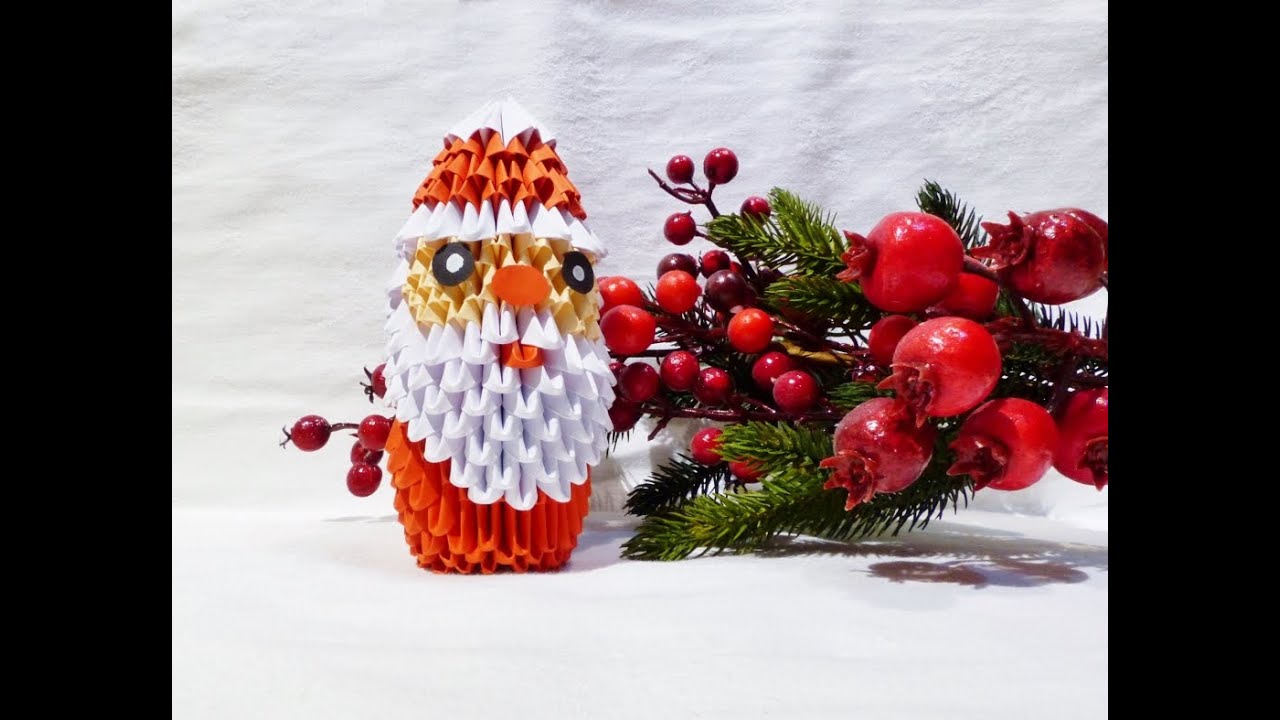3D Origami Weihnachtsmann Tutorial (Deutsch) - 3D origami Santa Claus tutorial