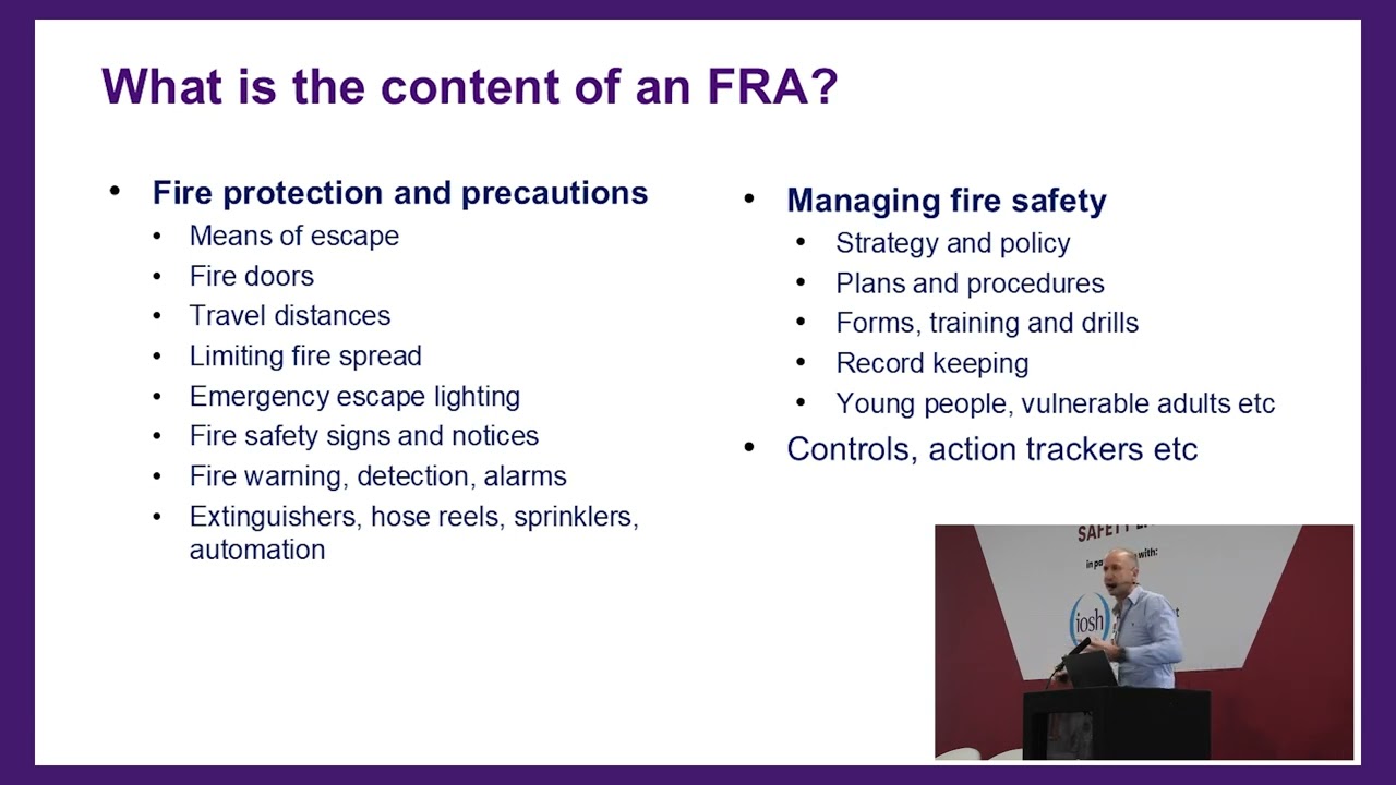 Combining fire risk and DSEAR assessments