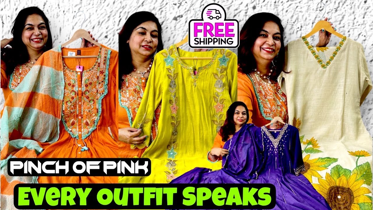 Mesmerising Mul Chanderi, Linen, Tissue Shimmer & Cotton Suit & Anarkali, Cord Set at Pinch of Pink 