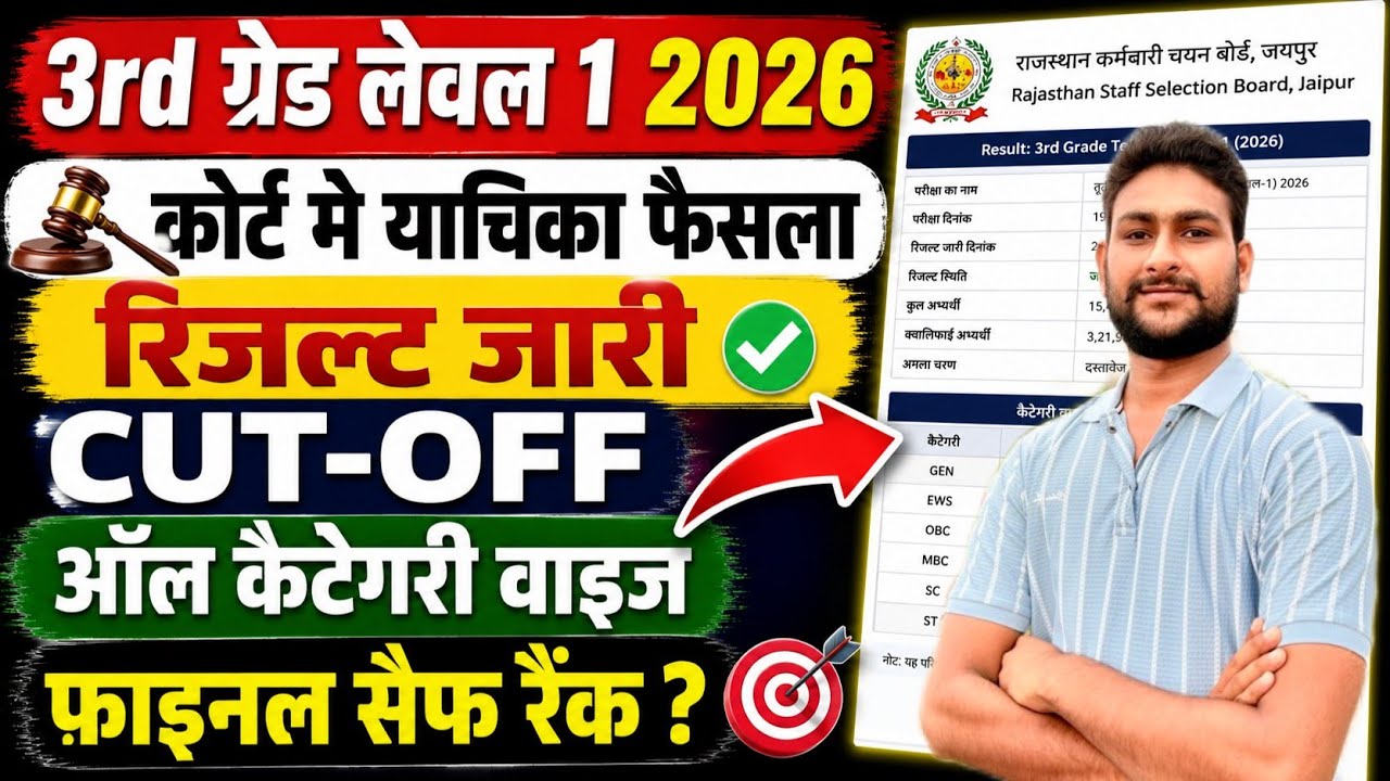 3rd ग्रेड लेवल 1 2026 | कोर्ट का फैसला | रिजल्ट जारी? Final Cut Off | Safe Rank All Category
