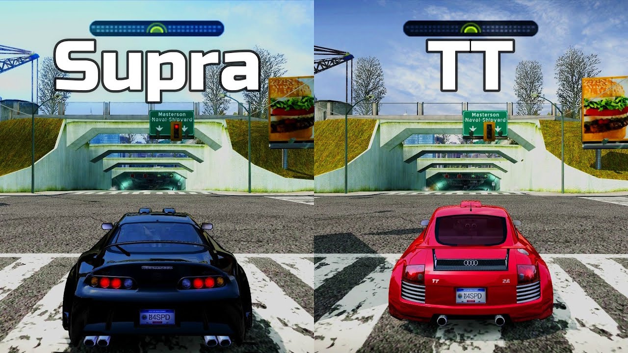 NFS Most Wanted: Toyota Supra vs Audi TT 3.2 Quattro - Drag Race