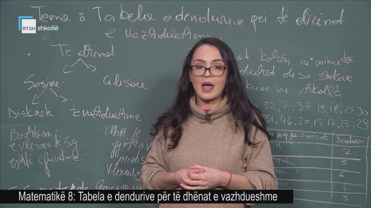 Matematikë 8 - Tabela e dendurive për të dhënat e vazhdueshme