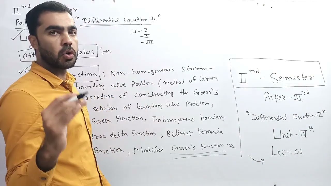 Green Function, green's functions, method of green Function, wronskian, msc maths lectures, msc math