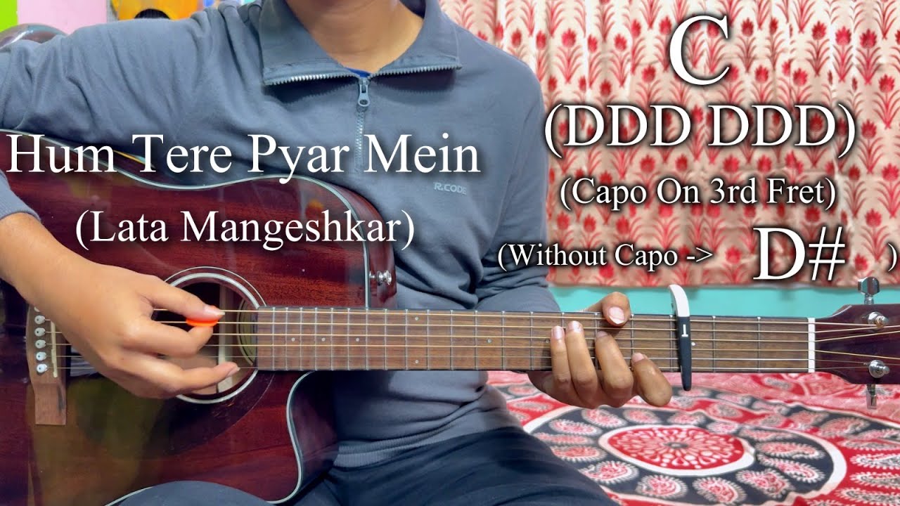Hum Tere Pyar Mein | Lata Mangeshkar | Guitar Chords Lesson+Cover, Strumming Pattern, Progressions..