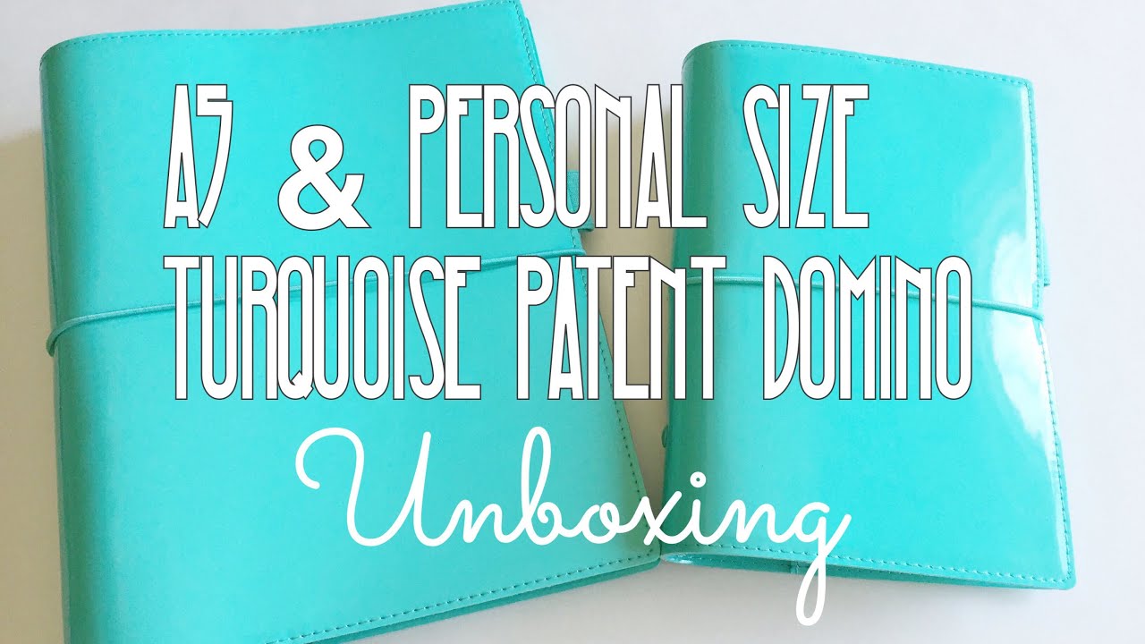 A5 & Personal Size Turquoise Domino Patent Filofax Planner Unboxing